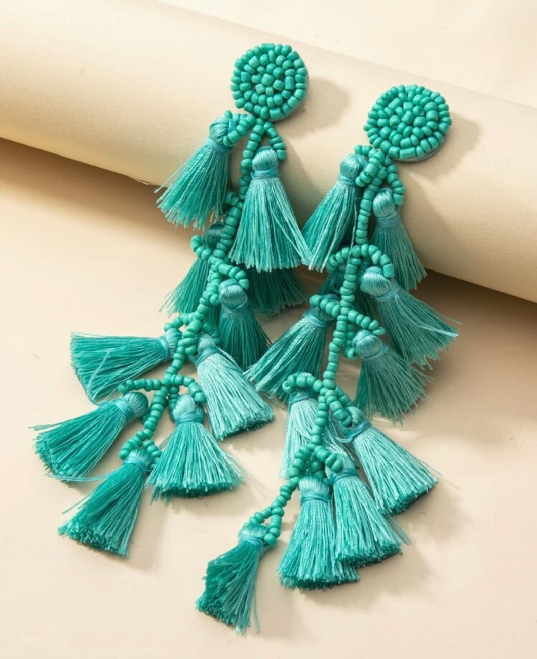 Turquoise tassel earrings