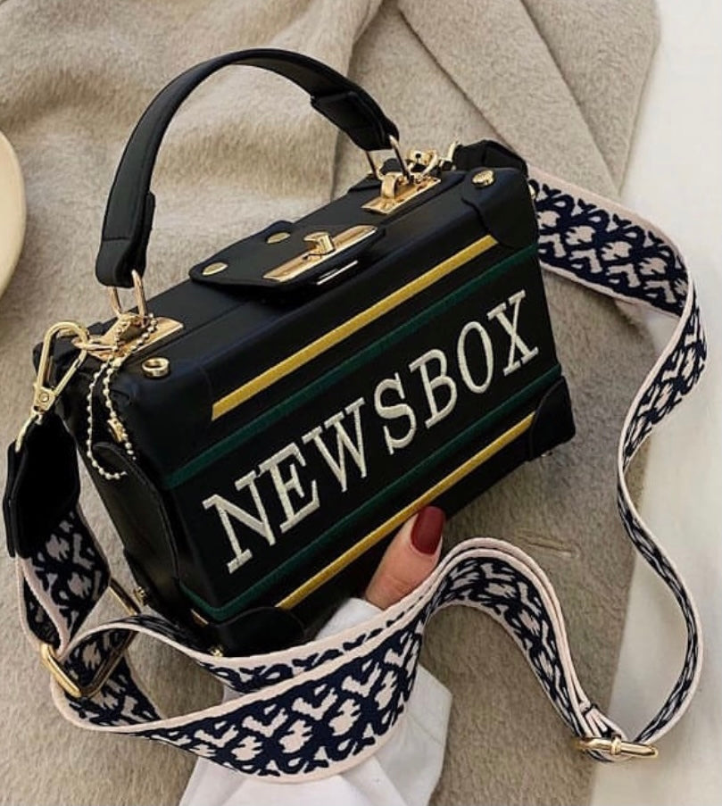 Newsbox crossbody(comes in Black, brown & off white)