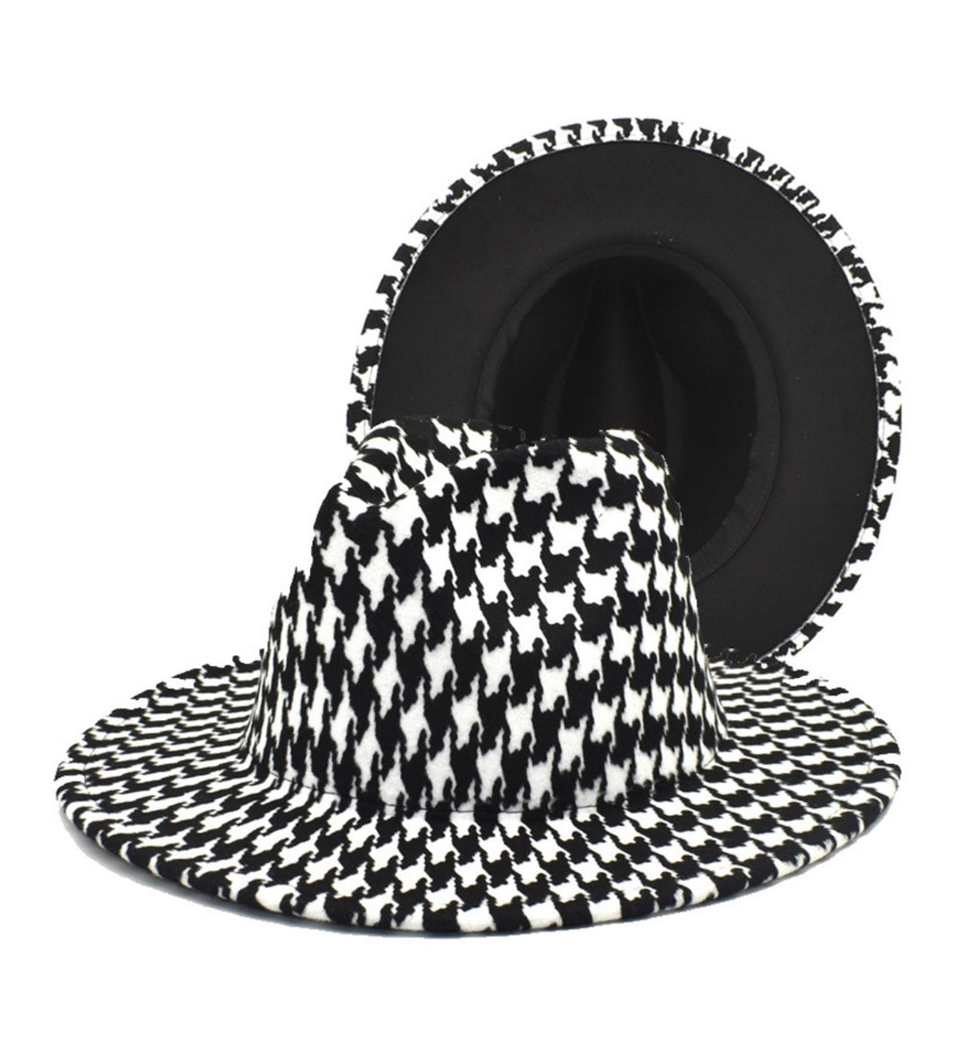 Hannah houndstooth fedora