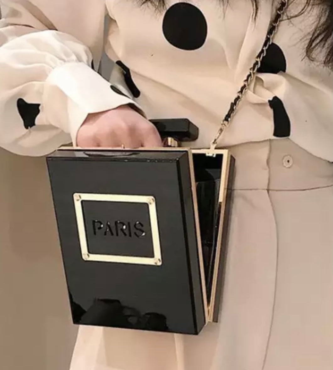 Paris  Black clutch