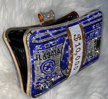 Load image into Gallery viewer, Crystal Bling Blue Clutch
