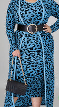 Load image into Gallery viewer, Blue Leopard print dress set
